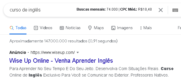 google ads palavras chaves